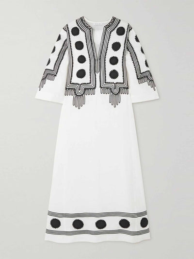 Fil De Vie Black and white kaftan at Collagerie