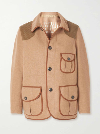 Fortela Bess corduroy-trimmed wool-blend jacket at Collagerie