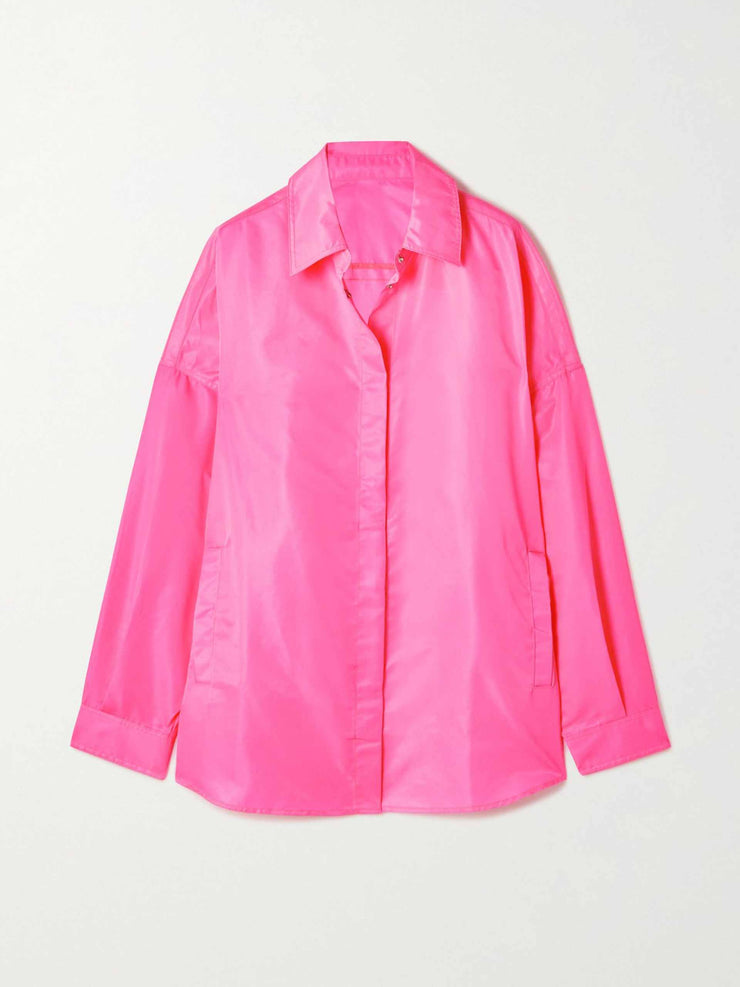 Pink oversized woven shirt