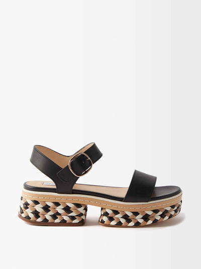 Gabriela Hearst Braided leather platform sandals at Collagerie