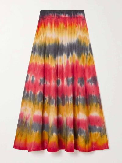 Gabriela Hearst Pleated tie-dyed cashmere midi skirt at Collagerie