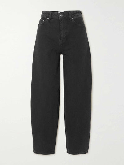 Ganni Black cropped high-rise jeans at Collagerie