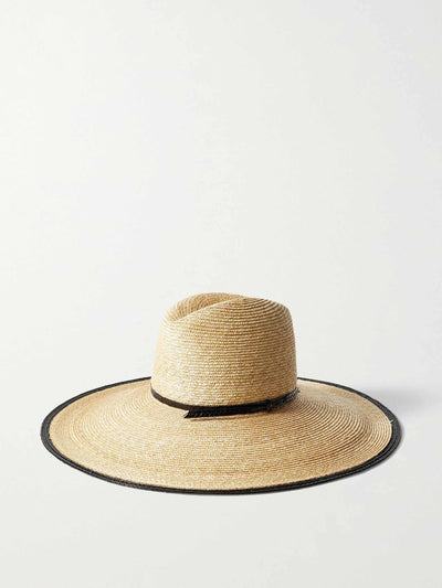 Gigi Burris Braid-trimmed straw hat at Collagerie