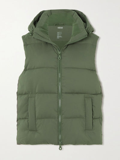 Girlfriend Collective Green puffer vest at Collagerie