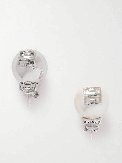 Givenchy 4G faux pearl and silver-tone earrings at Collagerie