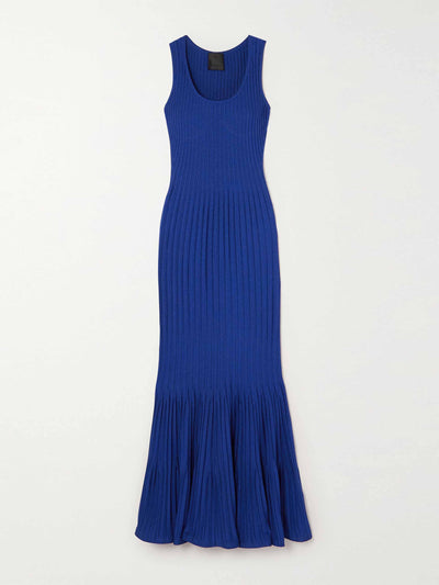 Givenchy Blue ribbed-knit maxi dress at Collagerie