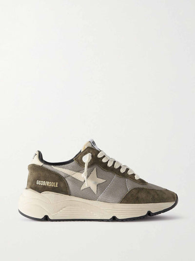 Golden Goose Leather trimmed mesh and suede trainers at Collagerie
