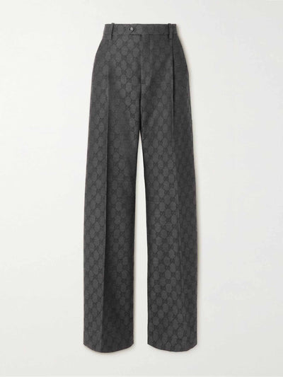 Gucci Pleated wool-jacquard pants at Collagerie