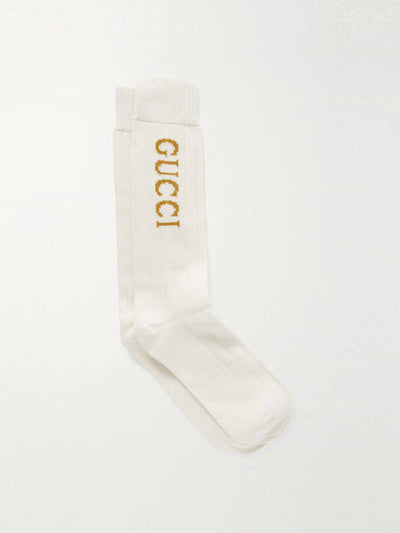 Gucci White socks with logo at Collagerie