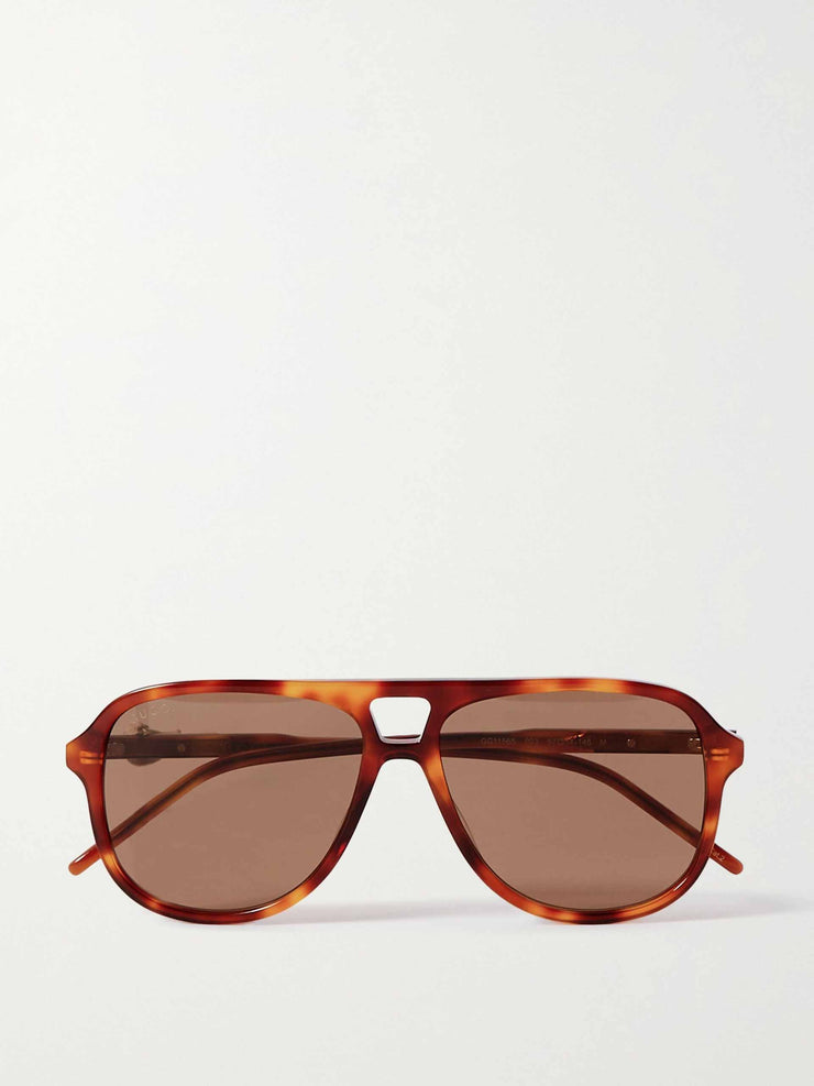 Tortoiseshell aviator-style sunglasses