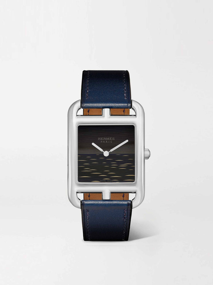 Stainless steel and leather watch