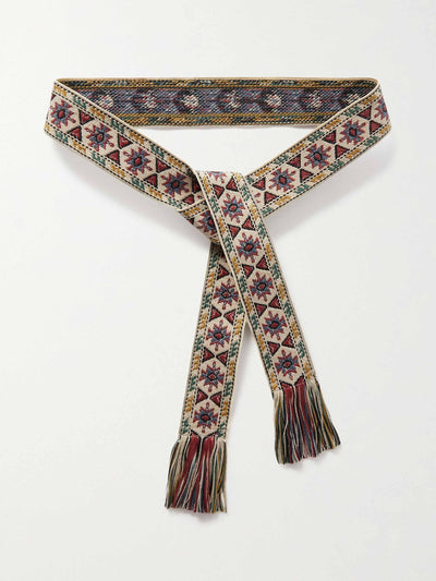 Isabel Marant Geometric fringed woven belt at Collagerie