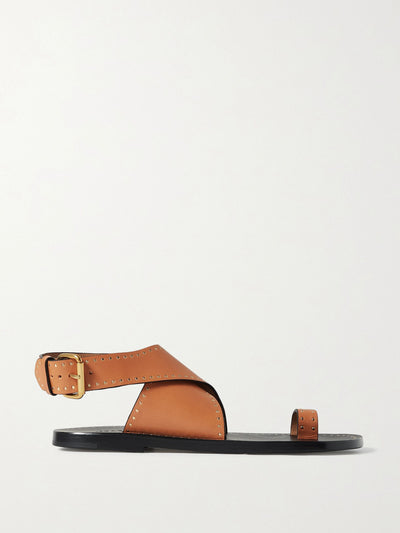 Isabel Marant Jools studded tan leather sandals at Collagerie