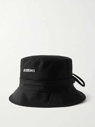 Jacquemus Black bucket hat with logo at Collagerie