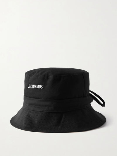Jacquemus Le Bob embellished cotton-canvas bucket hat at Collagerie