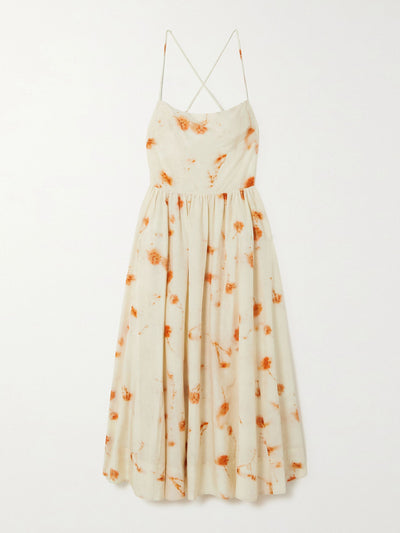 Jason Wu Orange and white printed open-back dress at Collagerie