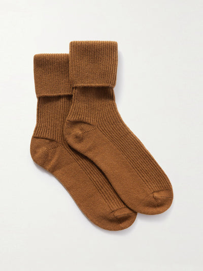 Johnstons Of Elgin Ribbed cashmere socks at Collagerie