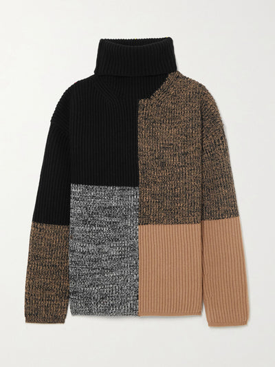 Joseph Patchwork roll-neck merino sweater at Collagerie