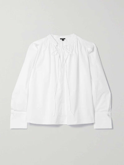 Joseph White tie-neck cotton-poplin blouse at Collagerie