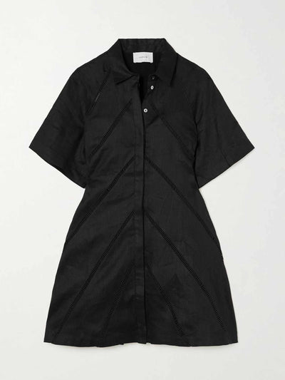 Joslin Black mini shirt dress at Collagerie