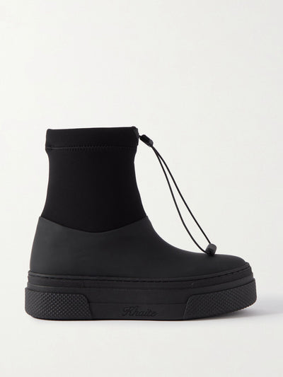 Khaite Black suede and rubber ankle boots at Collagerie