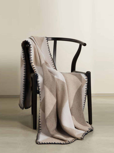 Khaite Beige and brown cashmere blanket at Collagerie