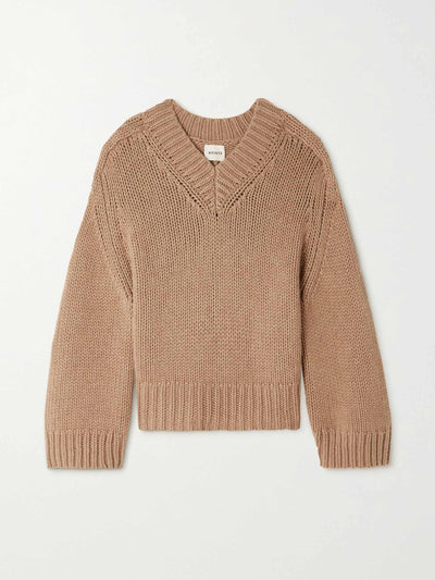 Khaite Biege knitted cashmere jumper at Collagerie