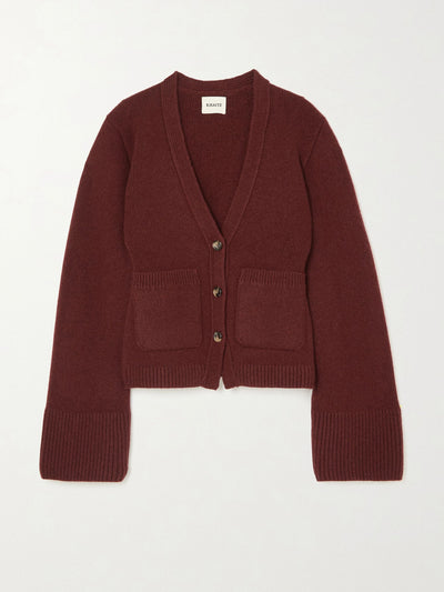 Khaite Red cardigan at Collagerie
