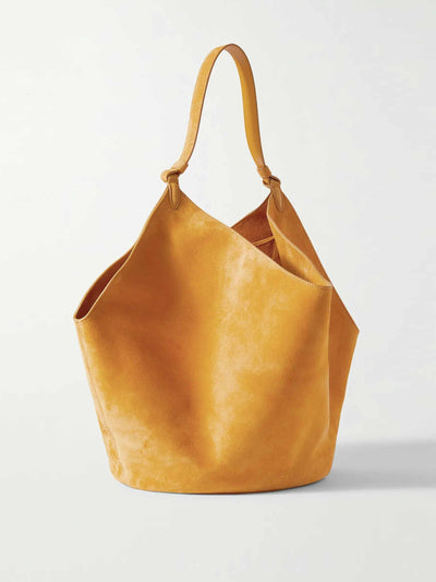 Khaite Suede tote bag at Collagerie