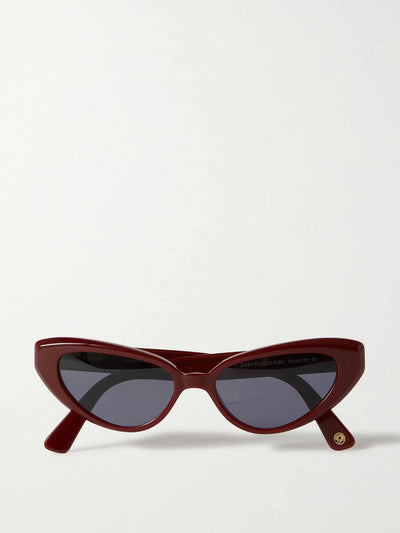 Kimeze Burgundy cat-eye acetate sunglasses at Collagerie