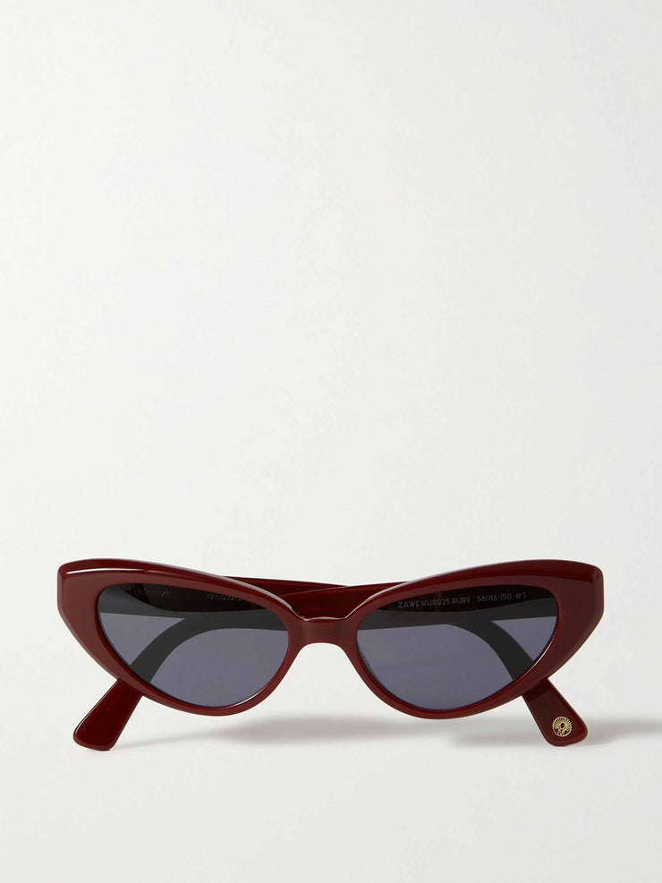 Burgundy cat-eye acetate sunglasses