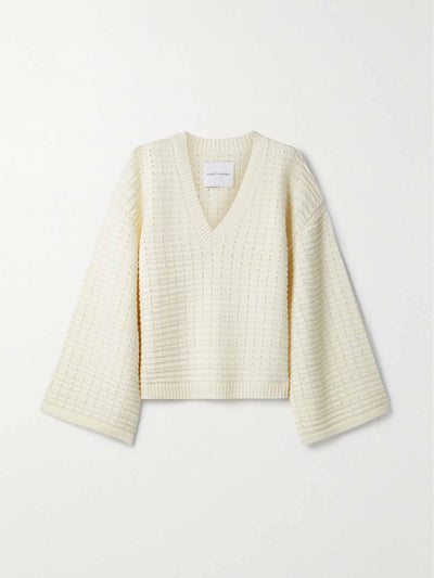 King & Tuckfield Open-knit wool sweater at Collagerie