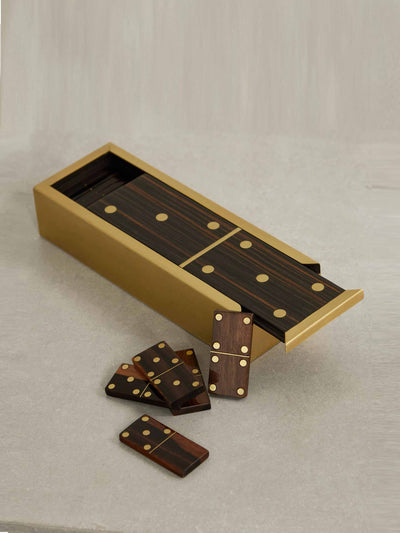 L'Objet Deco wood and brass dominoes set at Collagerie