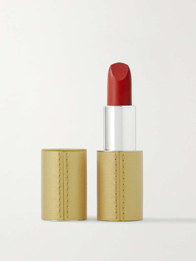 La Bouche Rouge Red lipstick with refillable gold leather case at Collagerie