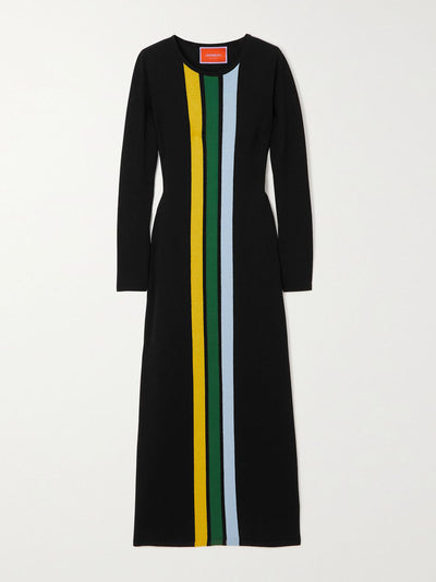 La DoubleJ Black wool maxi dress at Collagerie