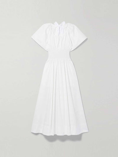 La Ligne White smocked open back maxi dress at Collagerie