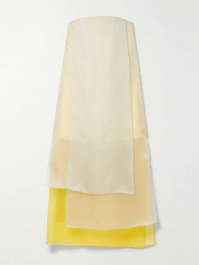 Lafayette 148 Strapless silk organza maxi dress at Collagerie