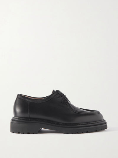 Legres Black leather brogues at Collagerie