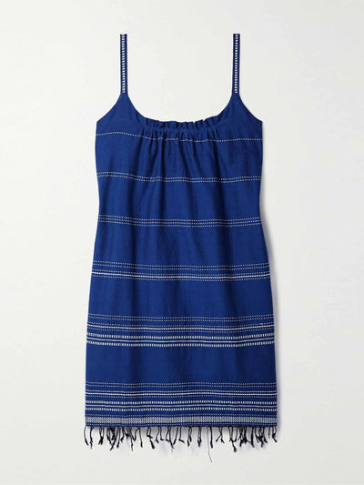 Lemlem Striped frayed mini dress at Collagerie