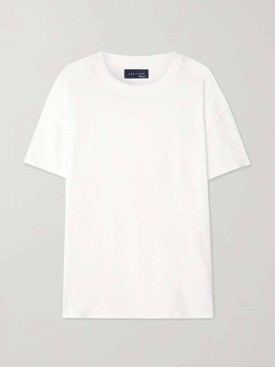 Les Tien White inside-out cotton t-shirt at Collagerie