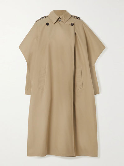 Loewe Cape-effect gabardine trench coat at Collagerie
