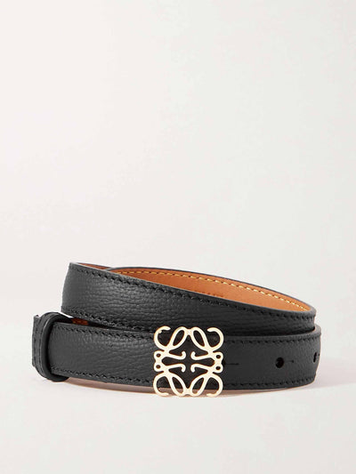 Loewe Black textured leather belt at Collagerie