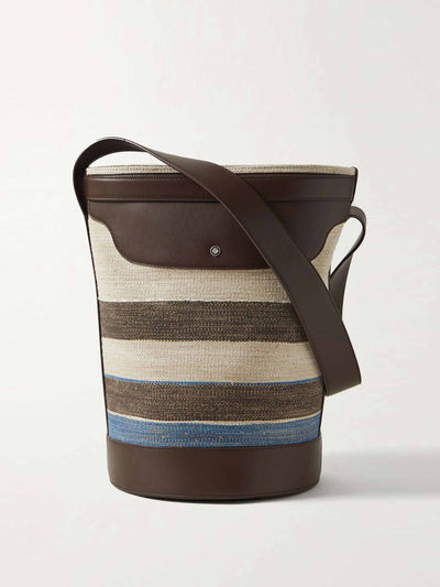 Loro piana Canvas striped bucket bag at Collagerie