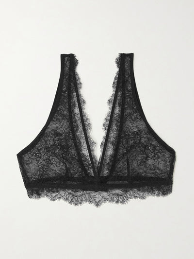 Love Stories Black lace soft cup triangle bra at Collagerie