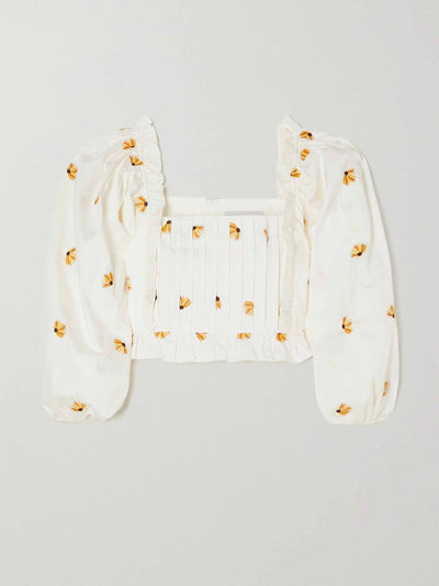 Lug Von Siga Embroidered cropped blouse at Collagerie
