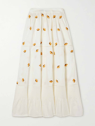 Lug Von Siga Tiered embroidered maxi skirt at Collagerie