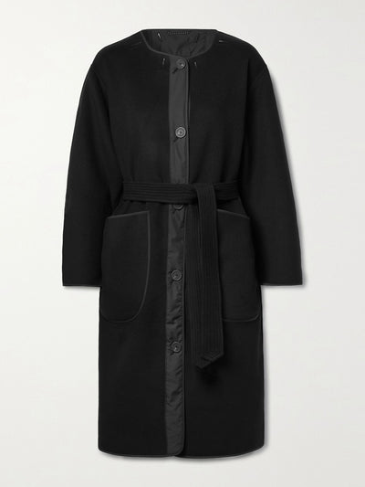 Marfa Stance Reversible belted wool and quilted shell coat at Collagerie