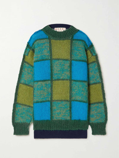 Marni Green checked sweater at Collagerie