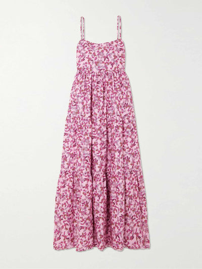 Matteau Pink floral tiered maxi dress at Collagerie