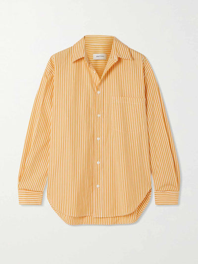 Matteau Orange striped cotton poplin shirt at Collagerie